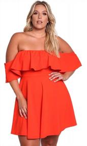 img 4 attached to Plus Size Off-Shoulder Ruffle Mini Swing Dress For Women - ROSIANNA