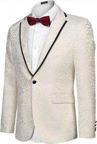 img 3 attached to Flaunt Your Style In Coofandy Men'S Embroidered Floral Suit Jacket For Weddings And Parties