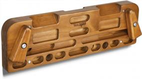 img 4 attached to Улучшите свою хватку и навыки скалолазания с деревянной висельной планкой Yes4All для дверных проемов.