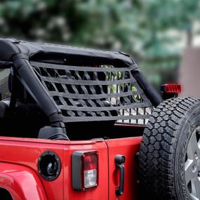 img 1 attached to 🔗 RT-TCZ Jeep Wrangler Cargo Net, Mesh Roof Hammock for YJ TJ JK JKU JL JLU (1987-2022)