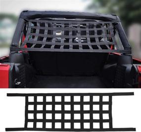 img 4 attached to 🔗 RT-TCZ Jeep Wrangler Cargo Net, Mesh Roof Hammock for YJ TJ JK JKU JL JLU (1987-2022)