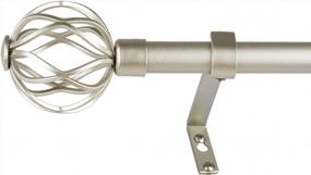 img 4 attached to WL.Rocaille 3/4 Inch Curtain Rods Single Window Rod 28-48 Inches, Twisted Cage Finials, Champagne Drapery Rod
