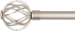img 2 attached to WL.Rocaille 3/4 Inch Curtain Rods Single Window Rod 28-48 Inches, Twisted Cage Finials, Champagne Drapery Rod