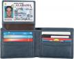 rfid blocking cowhide leather bifold wallet for men - 2 id windows logo