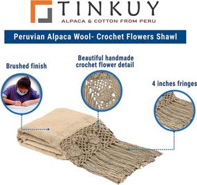 img 1 attached to 🧣 TINKUY PERU Peruvian Crochet Pashmina Women's Accessories Scarves & Wraps