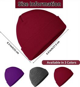 img 3 attached to Stay Warm In Style: Cooraby 3 Pack Knitted Skull Cap Beanies For Outdoorsmen And Women