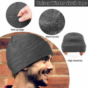 img 2 attached to Stay Warm In Style: Cooraby 3 Pack Knitted Skull Cap Beanies For Outdoorsmen And Women
