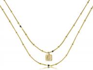 women's boho layered necklaces set - 24k gold plated dainty choker y pendant, stackable bar, ring, disc, arrow, horn, adjustable beaded layering jewelry for everyday wear logo