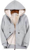 casual winter sherpa lined hooded sweatshirt jacket with full zip for women by duyang logo