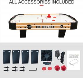 img 1 attached to Table Top Air Hockey Table For Kids & Adults - Electric Motor Fan, 4 Pucks & 2 Paddles | Perfect For Family Game Room Or Adult Rec Room!