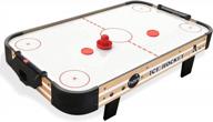 table top air hockey table for kids & adults - electric motor fan, 4 pucks & 2 paddles | perfect for family game room or adult rec room! logo
