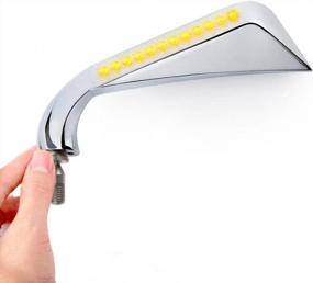 img 4 attached to Enhance Your Ride With KiWAV Axe Style Chrome Mirrors With LED Turn Signals For Motorcycles