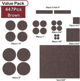 img 3 attached to 🪑 Self-Adhesive Furniture Pads - Pack of 447 Felt Pads for Hardwood Floors, Cuttable Chair Leg Protectors, Anti-Scratch Floor Guards, Brown Furniture Felt Pads