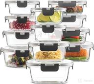 🍽️ finedine 24-piece superior glass food storage containers set - innovative leakproof locking lids - on-the-go & freezer-to-oven safe meal-prep containers логотип