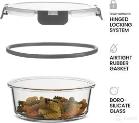 img 1 attached to 🍽️ FineDine 24-Piece Superior Glass Food Storage Containers Set - Innovative Leakproof Locking Lids - On-the-Go & Freezer-to-Oven Safe Meal-Prep Containers