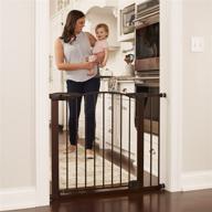 🚪 north states toddleroo 40.5" wide stone arch auto close baby gate: self-closing barrier with hold-open feature. pressure mount with a fit for openings from 29.75” to 40.5” wide (31" tall, bronze) логотип