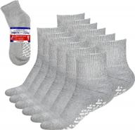 debra weitzner 6 комплектов несвязывающих серых носков по щиколотку - нескользящие диабетические носки для мужчин и женщин свободного кроя логотип