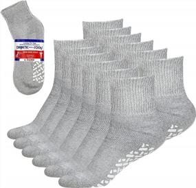 img 4 attached to Debra Weitzner 6 комплектов несвязывающих серых носков по щиколотку - нескользящие диабетические носки для мужчин и женщин свободного кроя