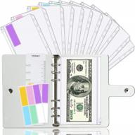 clear a6 binder cover & 12 clear envelopes for budgeting | cash envelope wallet, planner organizer, budget binder with cash envelopes logo