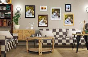 img 3 attached to Spiretro 5 x 7 inch Country Scoop Wide Molding: Natural Solid Wood Picture Frame with Real Glass - Display Vertically or Horizontally - Desk and Wall Mounting Photo Frame - Plain Honey Brown