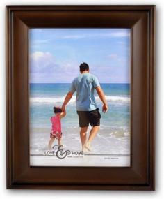 img 4 attached to Spiretro 5 x 7 inch Country Scoop Wide Molding: Natural Solid Wood Picture Frame with Real Glass - Display Vertically or Horizontally - Desk and Wall Mounting Photo Frame - Plain Honey Brown