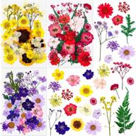 thrilez 100pc real dried flowers for resin: perfect for diy crafts, jewelry and candle making in purple, yellow and red logo