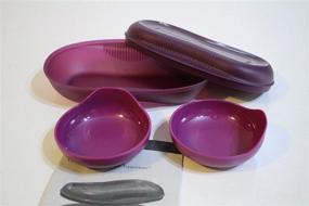 img 1 attached to 🍳 Convenient Tupperware Microwave Breakfast Maker Set in Stylish Rhubarb