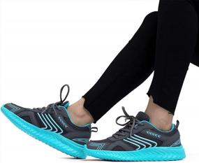 img 3 attached to Женские повседневные легкие теннисные кроссовки на шнуровке - Akk Walking Shoes