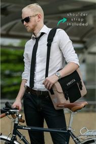 img 2 attached to Сумка-мессенджер Brad Bike Pannier от Vincita — сумка для поездок на работу со съемным плечевым ремнем, отделением для ноутбука, верхней ручкой и креплением для велосипеда — включает дождевик для езды в любую погоду