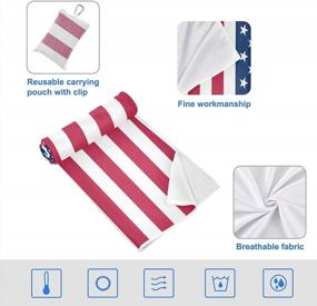 img 3 attached to Спортивные полотенца Dallonan American Flag: быстросохнущие, водопоглощающие и мягкие для бега, тренажерного зала и путешествий - 12X40 полиэстеровые полотенца