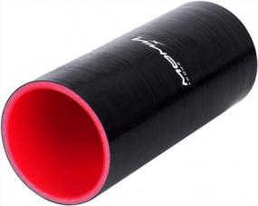 img 2 attached to Hiwowsport 8''(203MM) 4-Ply Long Straight Coupler Silicone Hose With T-Clamp (3.0"(76Mm)) - Black/Red Color