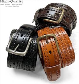 img 3 attached to Full Grain Leather Belt With Western Style Hand-Braiding - Casual And Versatile 1-1/2" (38Mm) Width - Assembled In The USA