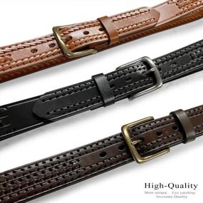 img 2 attached to Full Grain Leather Belt With Western Style Hand-Braiding - Casual And Versatile 1-1/2" (38Mm) Width - Assembled In The USA
