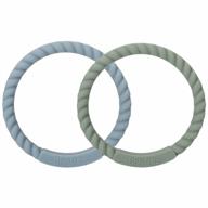 set of 4 soft silicone teether bracelets for babies, bpa-free and wearable, ideal for 3+ months old, sage/ether color, socub brand logo