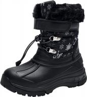 keep your kids warm and safe this winter with quseek waterproof snow boots in black for little and big kids (sizes 10-5.5) logo