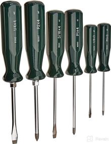 img 2 attached to SK Hand Tool 86320 SureGrip 6-Piece Combination Screwdriver Set, Made in U.S.A., Green: Phillips & Keystone Slotted Screwdrivers