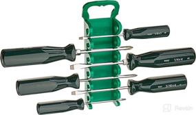 img 1 attached to SK Hand Tool 86320 SureGrip 6-Piece Combination Screwdriver Set, Made in U.S.A., Green: Phillips & Keystone Slotted Screwdrivers