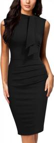 img 4 attached to Miusol Women'S Retro 1950S Style Half Collar Ruffle Cocktail Pencil Dress
