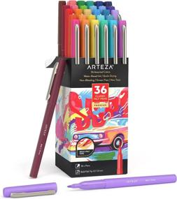 img 4 attached to 36 Assorted Colors Felt Tip Pens - ARTEZA 1.0-1.5Mm Quick Drying Water Based Ink Art Supplies For School, Office & Home