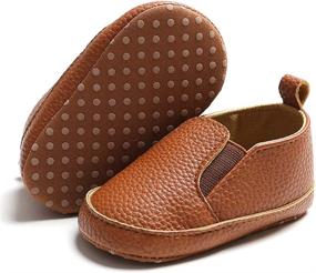 img 4 attached to Loafers Leather Moccasin Sneaker Toddler Boys' Shoes : Boots