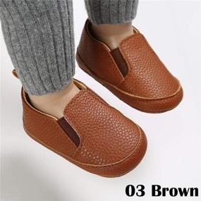 img 2 attached to Loafers Leather Moccasin Sneaker Toddler Boys' Shoes : Boots