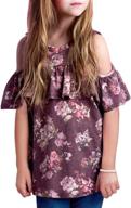 🌸 blibea casual floral shoulder ruffles girls' tops, tees & blouses - fashion for better visibility logo