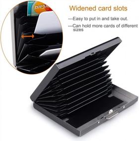 img 1 attached to RFID Blocking Credit Card Holder Metal Wallet Business Card Case For Men Women Gift Box Package (Black)