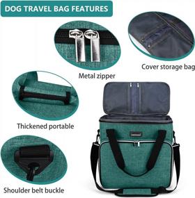 img 1 attached to Green Pet Travel Bag With 2 Food Containers And 3 Collapsible Bowls - Essential Travel Supplies For Dogs And Pets By BAGLHER