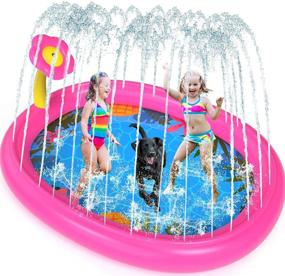 img 4 attached to 68-дюймовый Tepsmigo Splash Pad: идеальное летнее водное развлечение для девочек