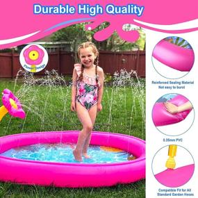 img 1 attached to 68-дюймовый Tepsmigo Splash Pad: идеальное летнее водное развлечение для девочек