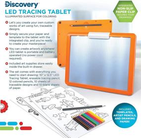 img 2 attached to Discovery Kids LED Tracing Tablet Set: Illuminated, 34 Pieces with Pencils, Paper & Templates