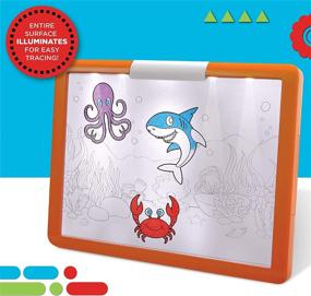 img 1 attached to Discovery Kids LED Tracing Tablet Set: Illuminated, 34 Pieces with Pencils, Paper & Templates