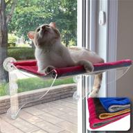 🐱 lazy lion cat window hammock: stylish and multi-use cat window perch for windows and walls - medium, pink-grey logo