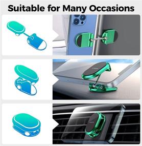 img 2 attached to Magnetic Phone Holder for Car Metal - Multi-Functional 6X Magnets Cell Phone Mount - Double 360° 📱 Rotation Desk Phone Holder - Magnet Car Mount Suitable for Dashboard Screens - Compatible with All Phone - Green